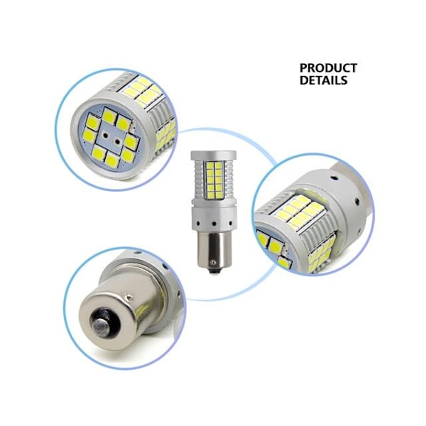 Ba15s Canbus p21w 1156 Led 3100 Lumen backljus 1-pack Metall utseende