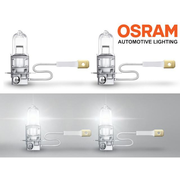 Osram 100w H3 SUPER BRIGHT halogen premium lampor 12v DC PK22s Metall utseende