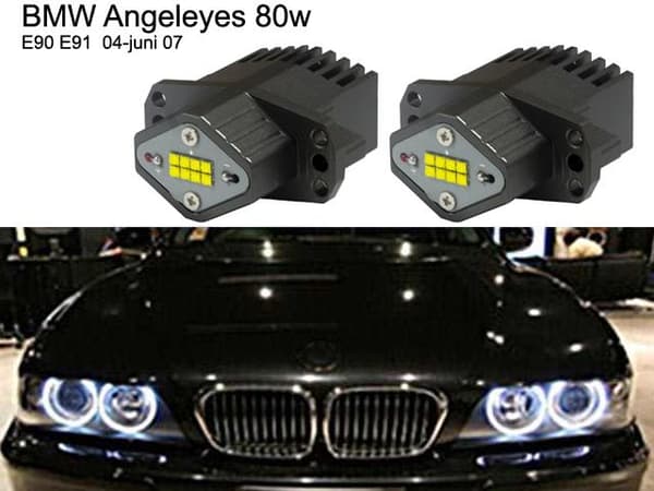 Angeleyes 80 W Cree LED lampor för BMW E90 E91 med Xenon Silvergrå