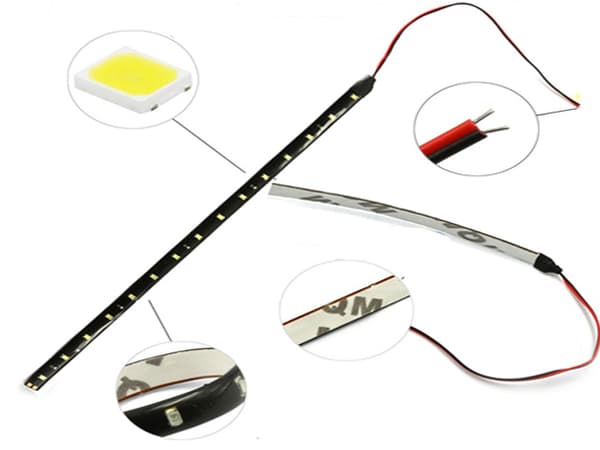 Led slinga 2st 30cm vit med 15st chip 3528SMD ledstripe styling Kall-vit / Cold-white 2-pack