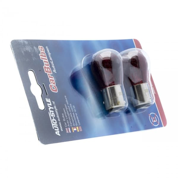 AUTO-STYLE Bay15d p21/5w röda halogen position + bromsljus Röd