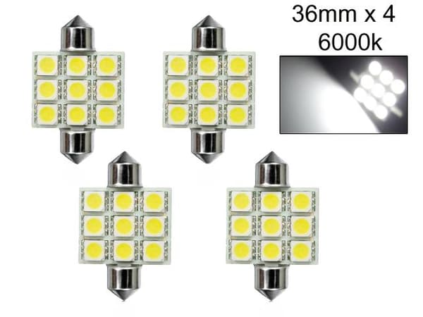 c5w 36mm led 5050SMD 6000K 2-pack  SV8.5 Vit