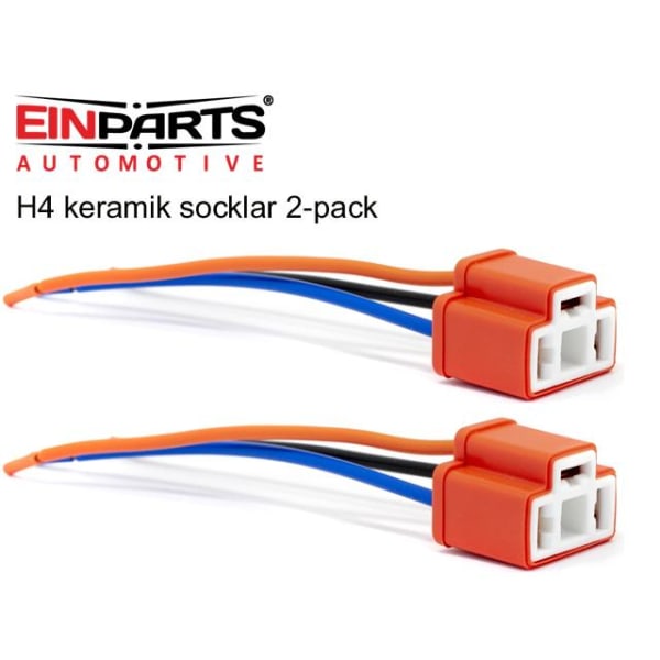 EINPARTS H4  led / halogen hon keramik kontakter socklar 2-pack multifärg