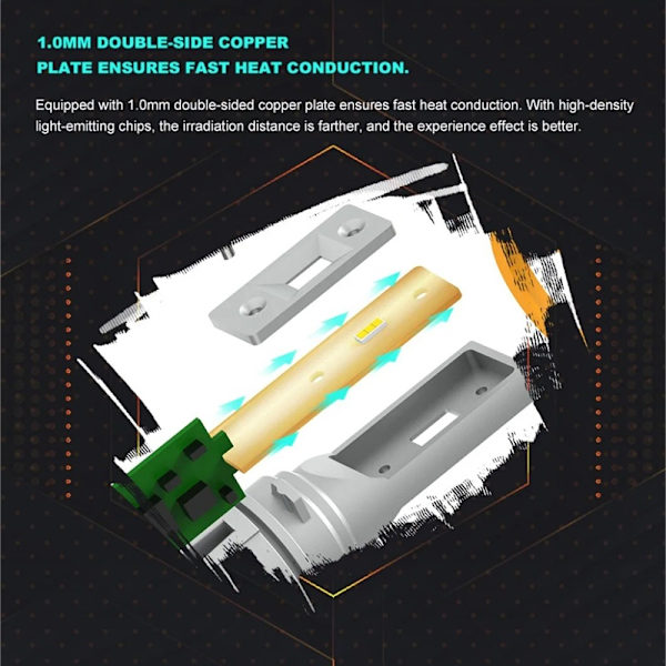 H13 / 9008 V9 PRO 1500 lumen led lampor 2-pack led snöskoter Metall utseende