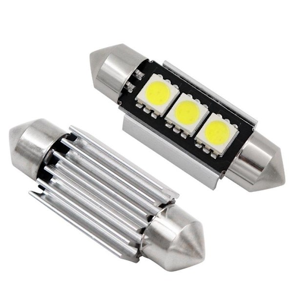 C5W Canbus 39mm varmvit 3000k Led spollampor SV8.5 WarmWhite 39mm Varmvit 2-pack