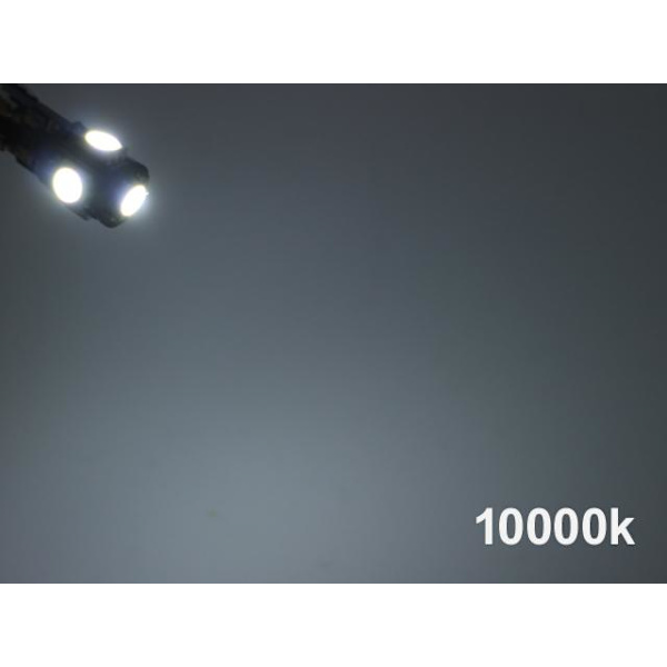 T10 w5w Led med 5st 5050SMD 10 000k chip 12v DC  10-pack Vit