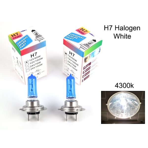 H7 4300k white halogen 55w lampor Vit