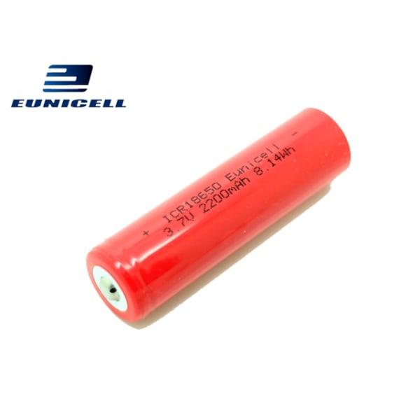 ICR 18650 2200mAh laddningsbart batteri bra kapacitet Röd