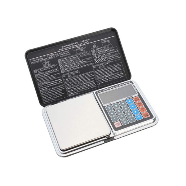 Digital våg 6 in 1 500g pocketscale Ultrakompakt design Svart
