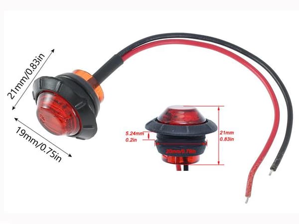 Markeringsljus, bakljus, röda LED-lampor, 2-pack, 12V Röd
