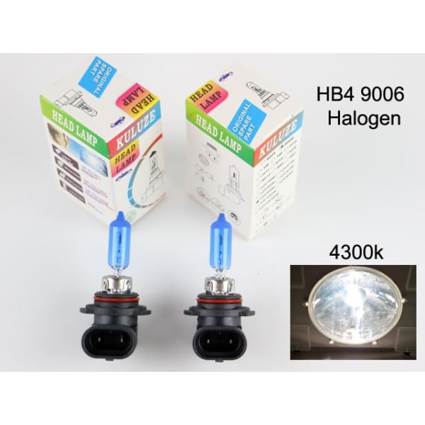 Hb4 9006 4300k white halogen 55w lampor Vit