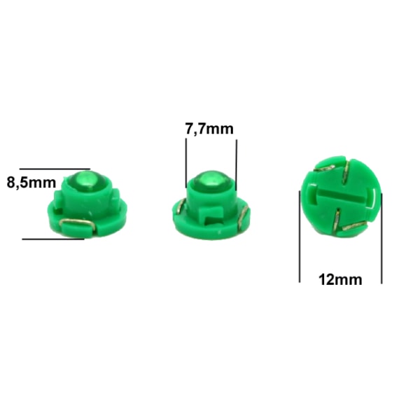 T4.7 T5 Neo Wedge 6-pack med grön led chip instrument belysning Gröna 6-pack