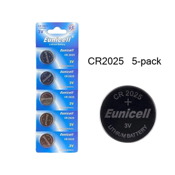 CR2025 5-pack Lithium batterier CR 2025 3V batteri