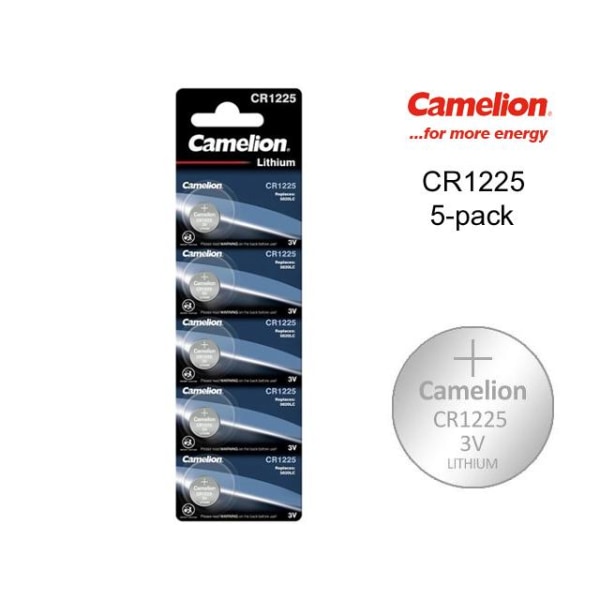 CR1225 5-pack Lithium batterier Camelion CR 1225 3V batteri Silver