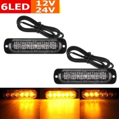 Markeringsljus, blixtljus, orange LED-lampor 2-pack 12V-24V 112 mm Orange