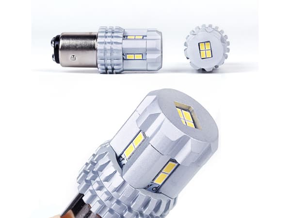 Bay15d  p21/5w 1157 Led med 12st 3020smd chip 6000K 2-pack Silvergrå