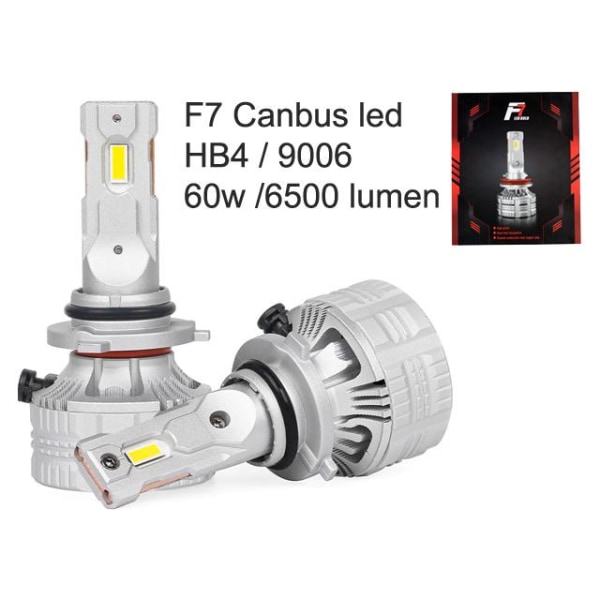 HB4 led kit F7 9006 6500 lumen 60w 6000k helljus 2-pack