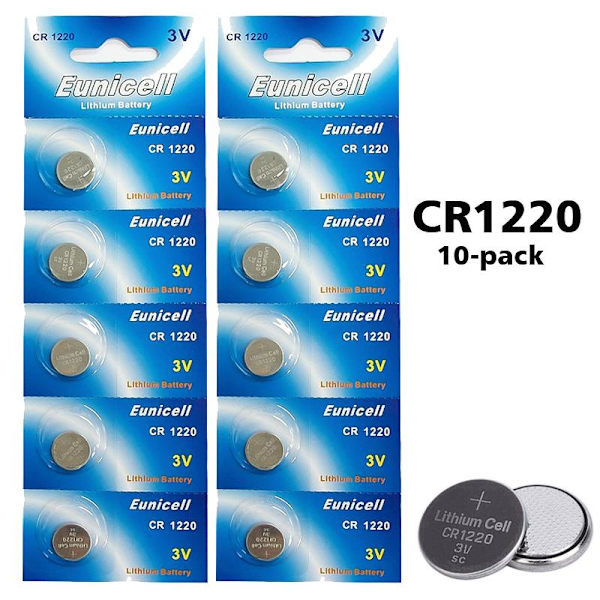 CR1220 10-pack Lithium batterier CR 1220 3V batteri 10st