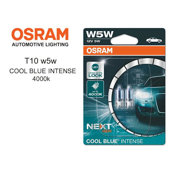 Osram T10 w5w COOL BLUE 4000k halogen lampor 12v DC W2.1x9.5d Blå