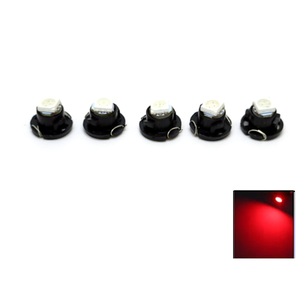 T4.7 T5 Neo Wedge 5-pack med röd led chip instrument belysning Röda 5-pack