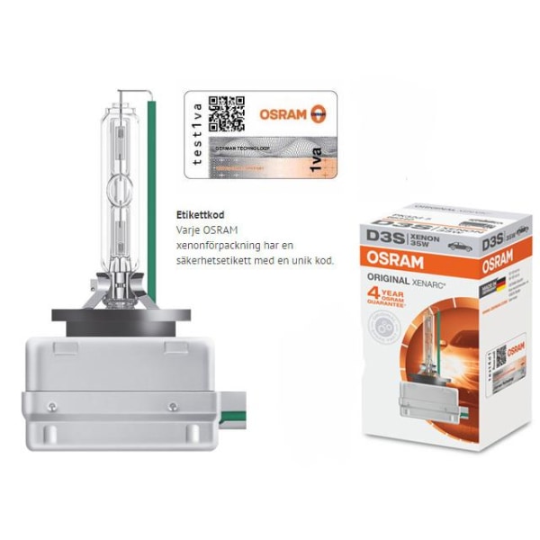 Osram D3S 35W 4300k XENARC Original xenon lampor 1-pack Metall utseende