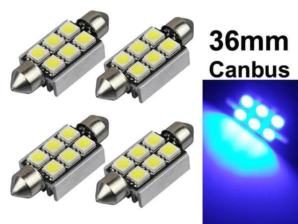 c5w 36mm Canbus Led 5050SMD 6000K 2-pack  SV8.5 Blå