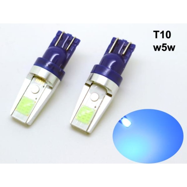 T10 w5w isblå Led lampor Canbus m. COB chip 2-pack