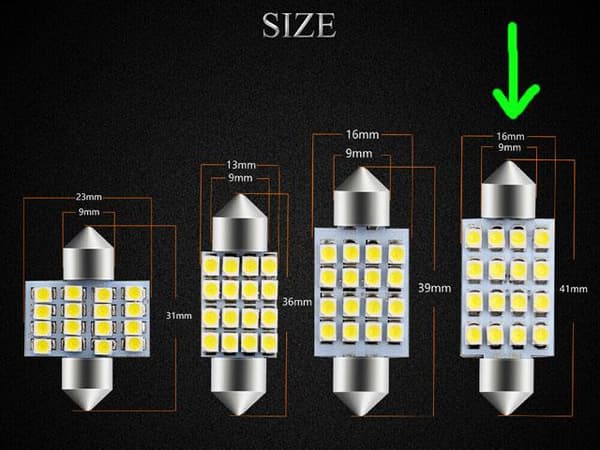 C5W  42mm 6000k vit 4-pack LED 2835SMD SV8.5 41mm Vit