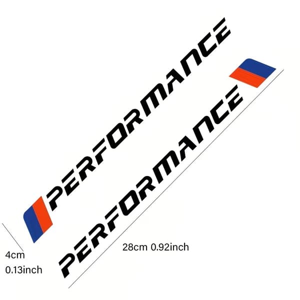 BMW Performance märken 4x28cm svart 2-pack
