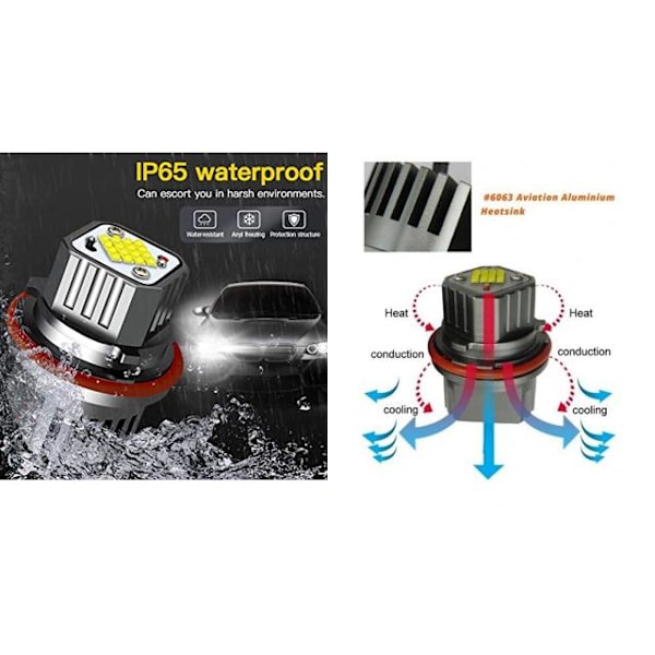 Angeleyes 80w Cree Led för BMW E39 E87 E60 E61 E63 E64 E65 E66 Silvergrå