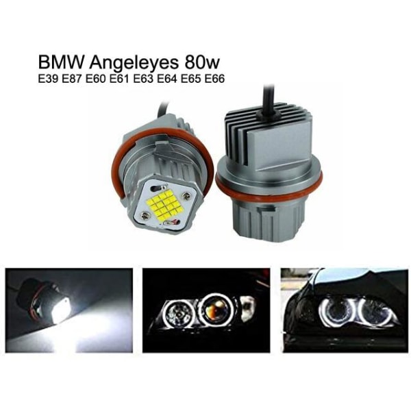 Angeleyes 80w Cree Led för BMW E39 E87 E60 E61 E63 E64 E65 E66 Silvergrå