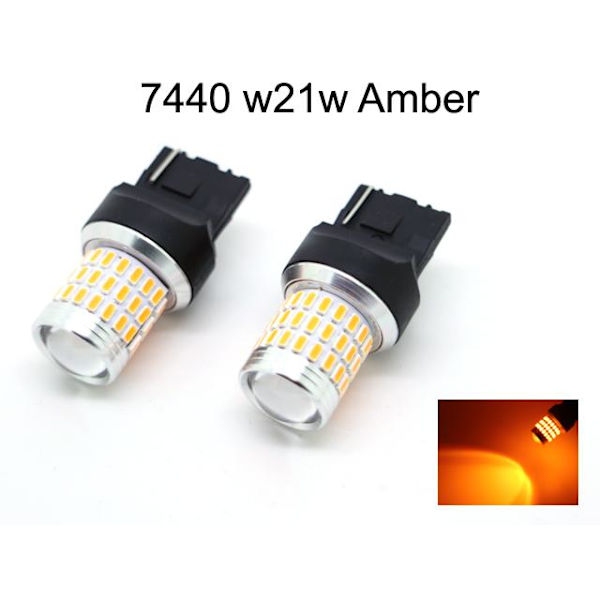 7440 gul blinkers led lampor 12v wy21w w21w w3x16d Svart