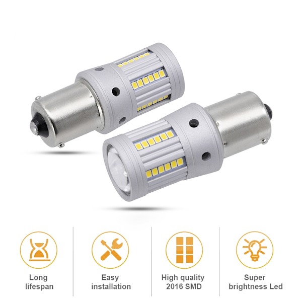 Ba15s 6000K led lampor bromsljus backljus 2000 Lumen 1156 p21w . Silvergrå