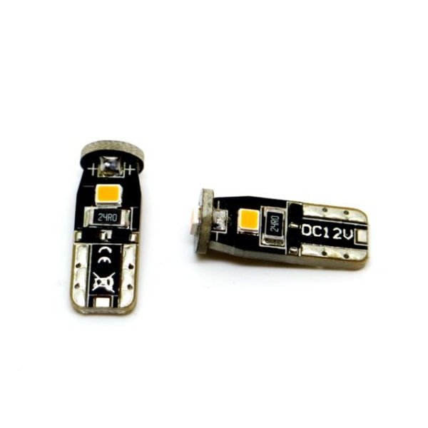 T10 w5w Canbus Gul 2-pack Led lampor med 3st 2835smd chip Gul