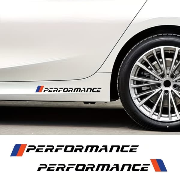 BMW Performance märken 4x28cm svart 2-pack