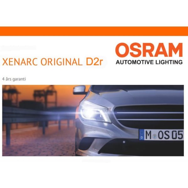 Osram D2R 35W 4300k XENARC Original xenon lampor 2-pack Svart