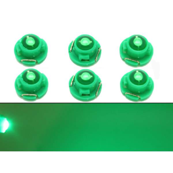 T4.7 T5 Neo Wedge 6-pack med grön led chip instrument belysning Gröna 6-pack