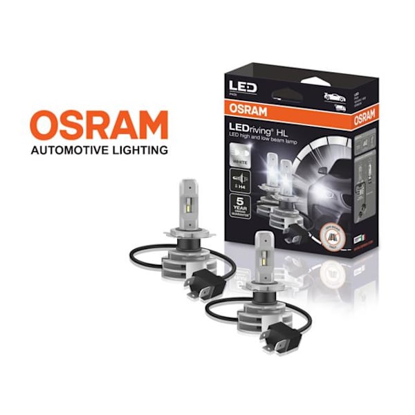 Osram H4 led lampor 6000K 1500 lumen 12v + 24v P43t Metall utseende