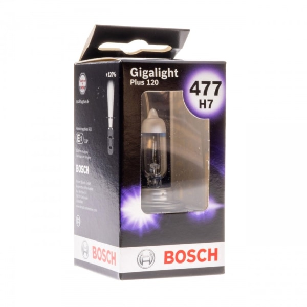 BOSCH H7 Gigalight plus 120% 55w 12v PX26d 2-pack Metall utseende