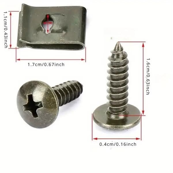 U clips + skruv 10-pack