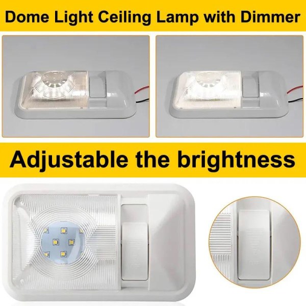 Led dimbar innerbelysning 12-24v 24-ledchip vita 6000k husvagn Vit