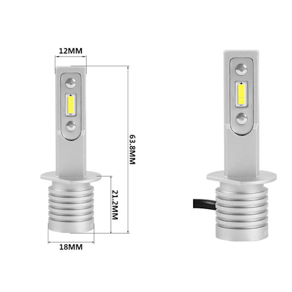 H1 PRO 1500 lumen dimljus led lampor  2-pack 12v led Silvergrå