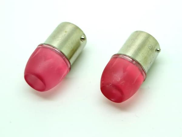 Ba15s r5w r10w 1156 röd Led lampor m.COB ledchip 2-pack Silvergrå