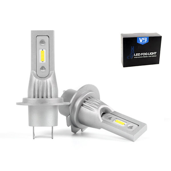 H7 V9-PRO 1500 lumen dimljus led lampor  2-pack 12v led Silvergrå