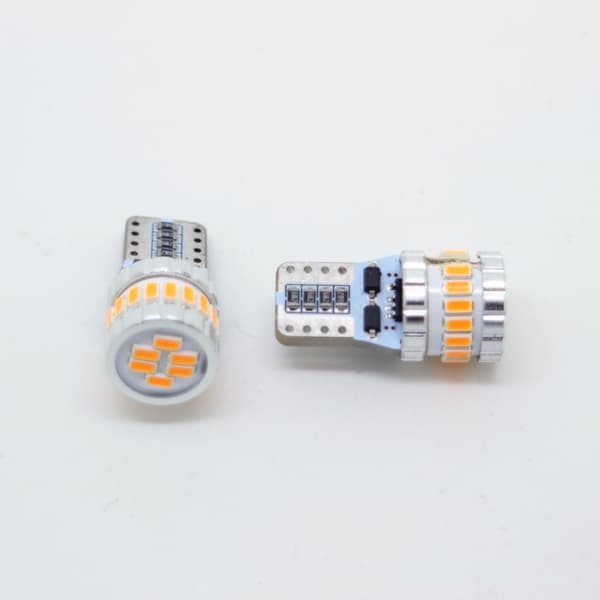 T10 w5w Canbus Orange 2-pack LED-lampor med 24st 3014smd chip Orange