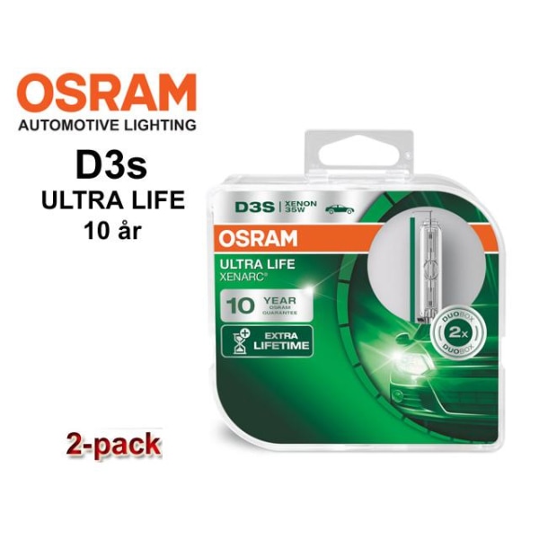 Osram D3S 35W 4300k ULTRA LIFE Original xenon lampor 2-pack Metall utseende