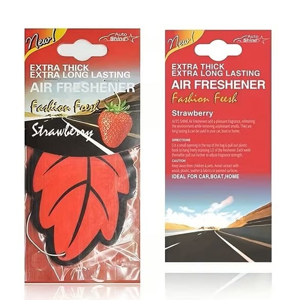Autoshine luftfräschare 3-pack Jordgubb. Extra tjock, ihållande doft.