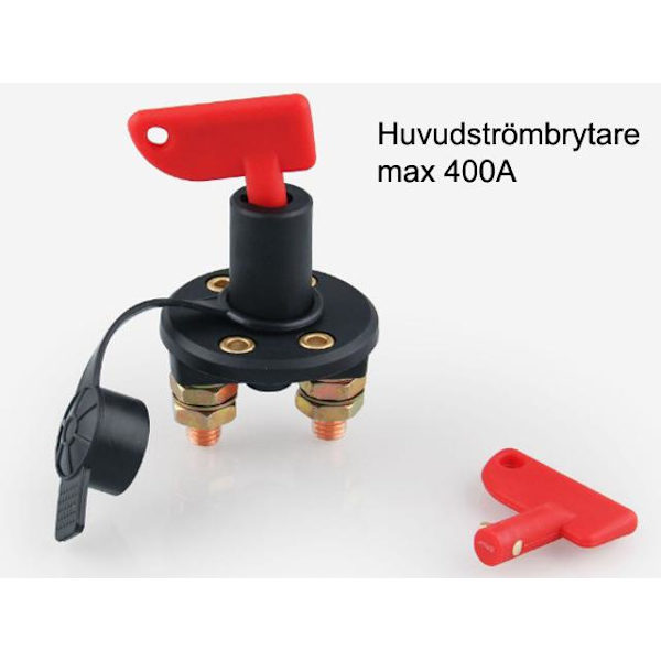 Huvudströmbrytare Heavy duty 400A 12v 24v huvudbrytare Svart