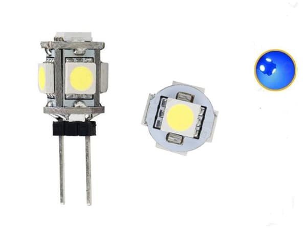G4 3200K Blå LED-lampa till husvagn, bil, husbil, båt, G-4, 2-pack Blå 2-pack