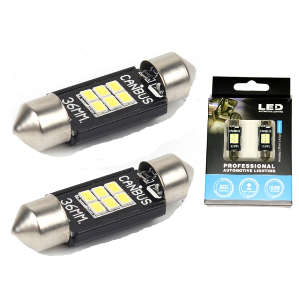 Canbus C5W 36mm spollampa Led m 6st 3020SMD 6000K 36 mm 2-pack